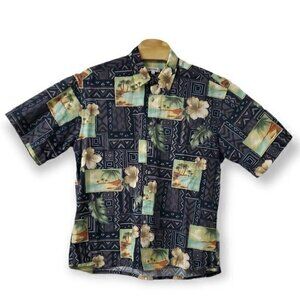 PIERRE CARDIN Hawaiian Tropical Aloha Shirt‎ Men's Size XL  100% Cotton